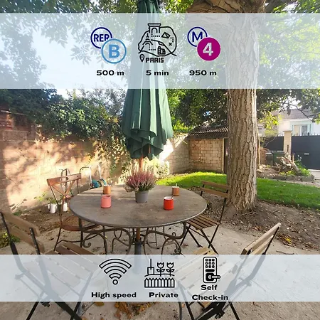 La Violette - Agreable Maison Jardin Rer B - Metro 4 *